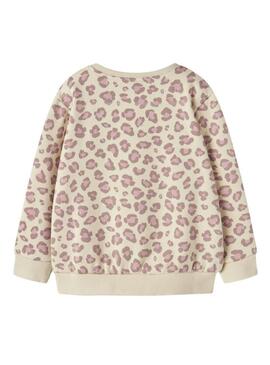 Felpa Name It Davina rosa e beige per bambina