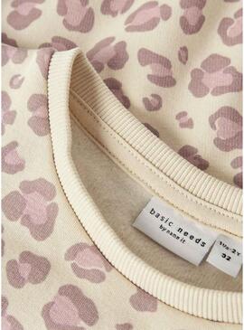 Felpa Name It Davina rosa e beige per bambina