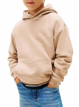 Felpa Tommy Hilfiger Mini Corp beige per bambina e bambino