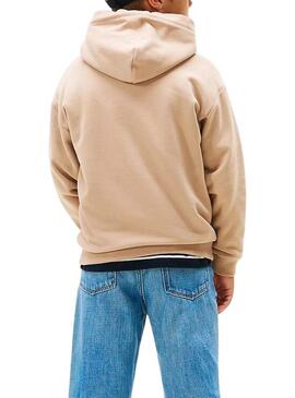 Felpa Tommy Hilfiger Mini Corp beige per bambina e bambino