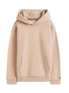 Felpa Tommy Hilfiger Mini Corp beige per bambina e bambino