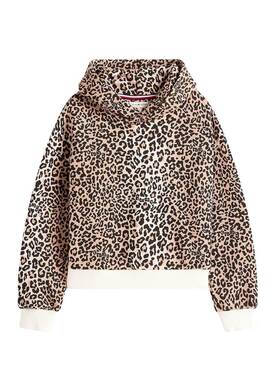 Felpa Tommy Hilfiger con stampa leopardata per ragazze
