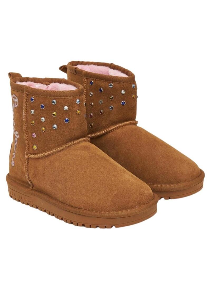 Stivali Pepe Jeans Diss Studs camel per ragazza