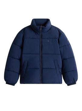 Giacca trapuntata Tommy Hilfiger Flag blu scuro per ragazzo e ragazza