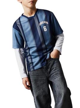 Maglietta Name It Bibile blu e grigia per bambino