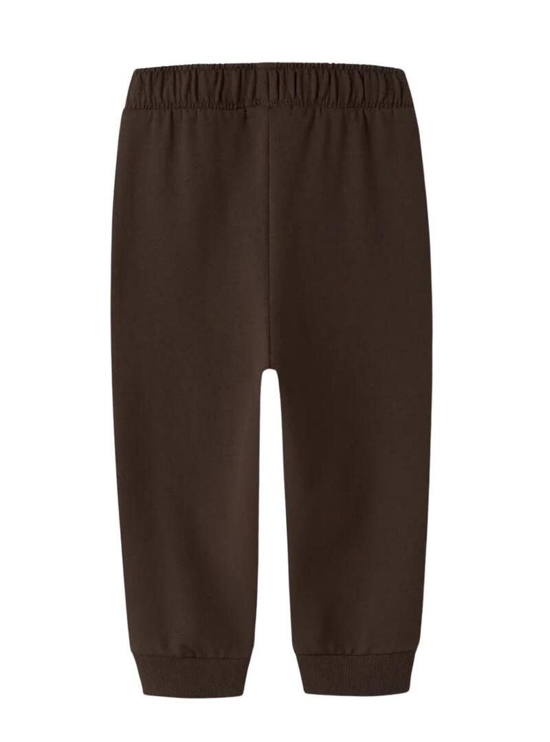 Pantaloni jogger Name It Mobie marrone per bambino.