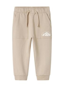 Pantaloni jogger Name It Mobie beige per bambino