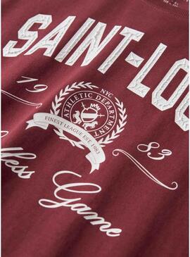 Maglietta Name It Robin bordeaux e bianca per bambino