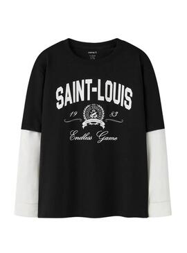 Maglietta Name It Robin nera e bianca per bambino