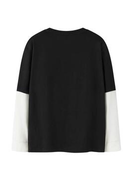 Maglietta Name It Robin nera e bianca per bambino