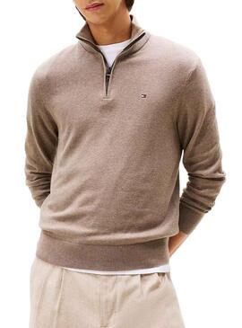 Maglia Tommy Hilfiger con zip beige