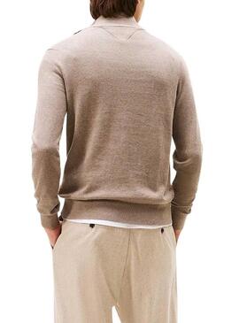 Maglia Tommy Hilfiger con zip beige