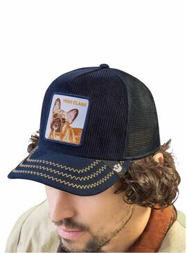 Cappello Goorin Bros High Class blu scuro in velluto a coste