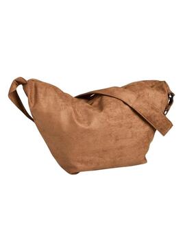 Borsa Pieces Amanda in camoscio marrone per donna.