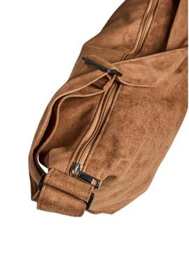 Borsa Pieces Amanda in camoscio marrone per donna.