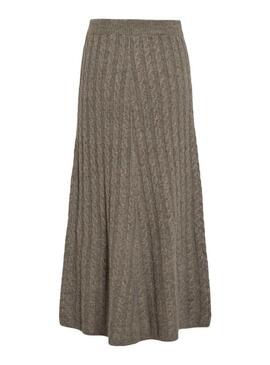 Gonna Vila Virelli maxi in maglia color tostato per donna.