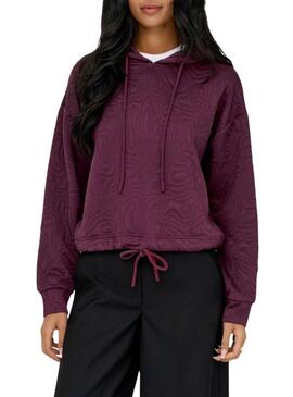 Felpa Only bianca con stampa granata per donna