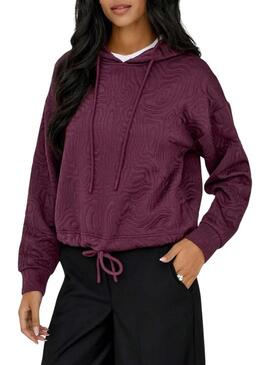 Felpa Only bianca con stampa granata per donna