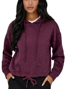 Felpa Only bianca con stampa granata per donna