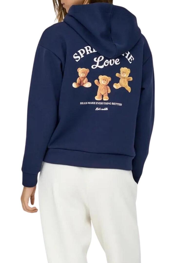 Felpa blu con cappuccio Only Ricky solo per donna