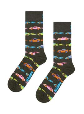 Calze Happy Socks Car Stripe grigie.