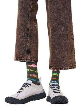 Calze Happy Socks Car Stripe grigie.