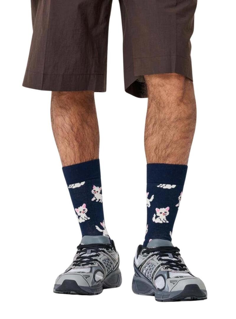Calzini Happy Socks Kitten blu scuro