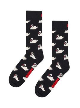 Calzini Happy Socks Swan neri per donna e uomo.
