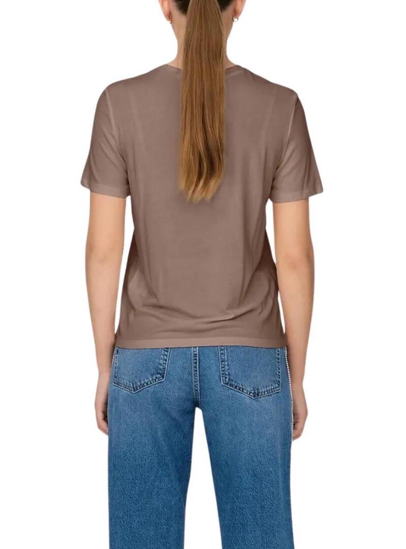 Maglietta Only Free Modal tostata per donna