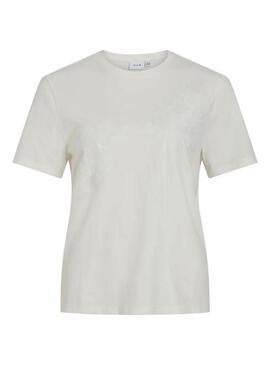 Maglietta Vila Visybil con pizzo bianco per donna.
