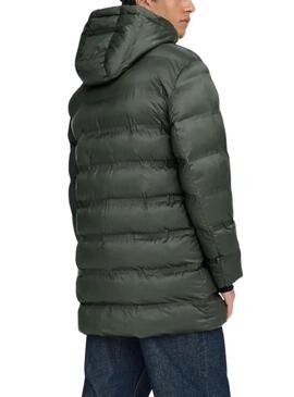 Giacca imbottita Only and Sons Union con cappuccio verde per uomo