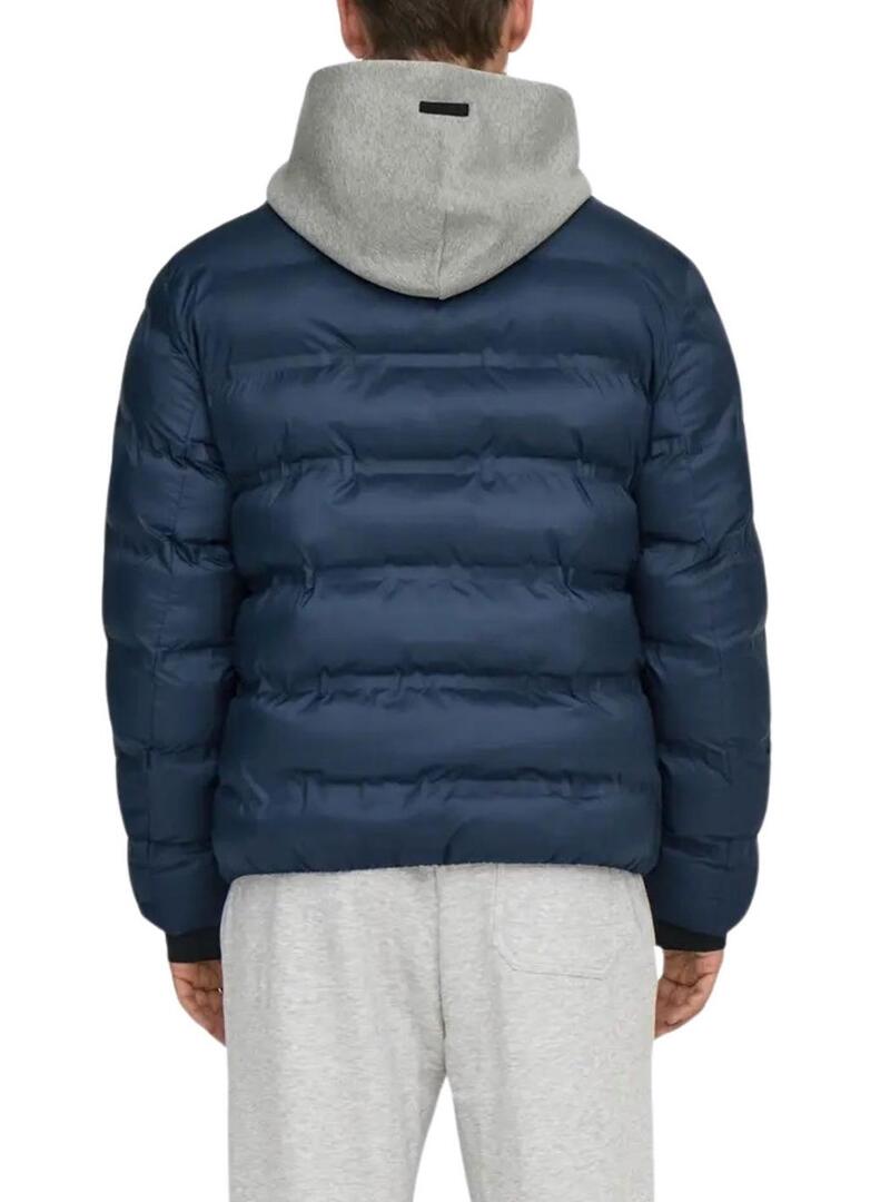 Giacca Only and Sons Union trapuntata blu marino per uomo