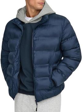 Giacca Only and Sons Union trapuntata blu marino per uomo