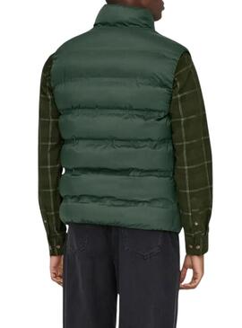 Gilet Only and Sons Union imbottito verde per uomo.