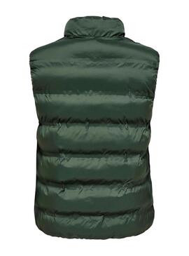 Gilet Only and Sons Union imbottito verde per uomo.