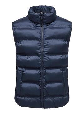 Gilet imbottito blu marino Only and Sons Union per uomo.