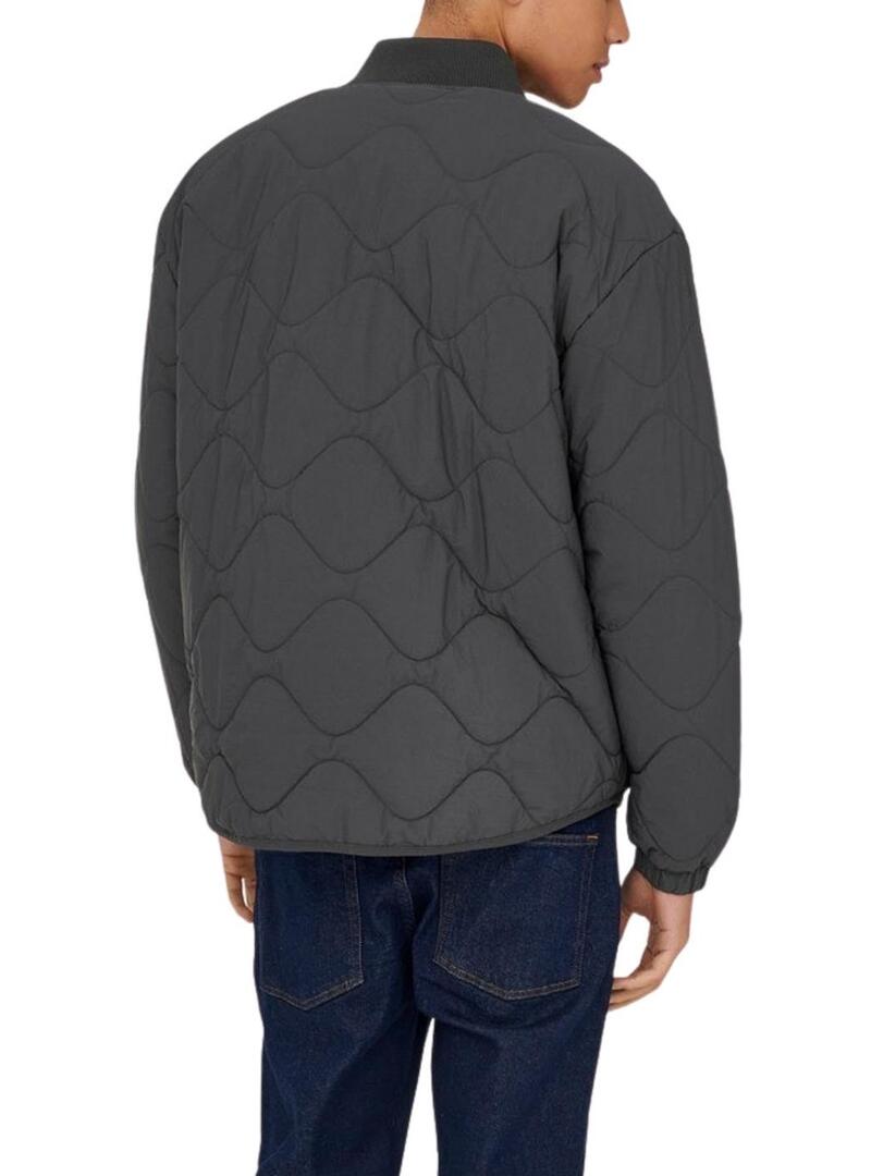 Giubbotto Only and Sons Wren trapuntato grigio per uomo