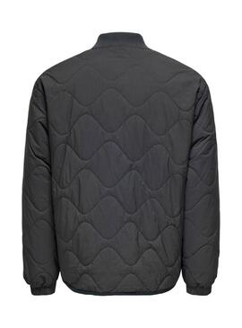 Giubbotto Only and Sons Wren trapuntato grigio per uomo