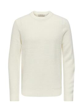 Maglia Only and Sons Alam beige per uomo