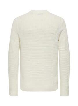 Maglia Only and Sons Alam beige per uomo