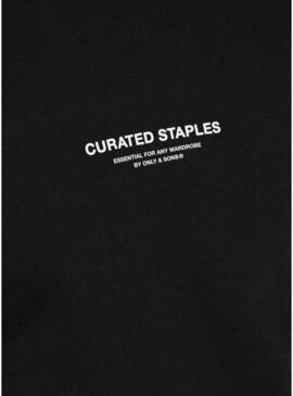 Felpa Only and Sons Curated Crew nera per uomo.