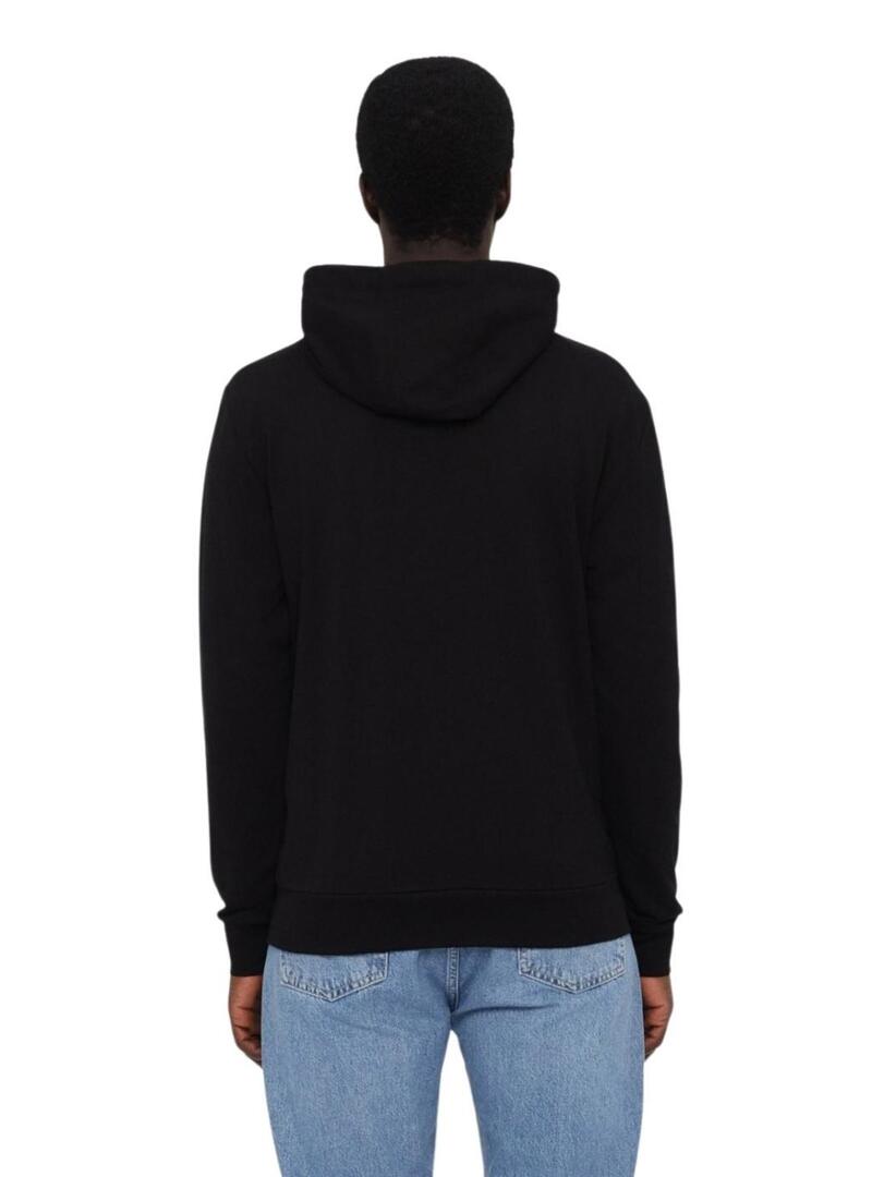 Giubbotto Emporio Armani EA7 nero e dorato con cappuccio per uomo.