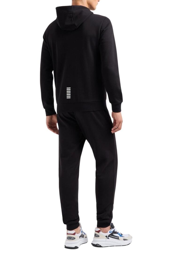 Tuta Emporio Armani EA7 con cappuccio nera da uomo