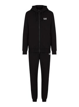 Tuta Emporio Armani EA7 con cappuccio nera da uomo