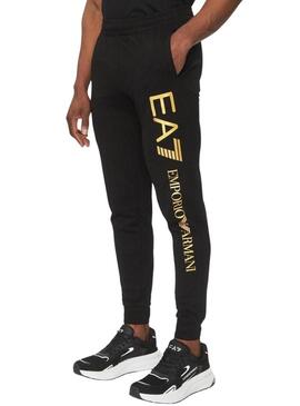 Pantaloni Emporio Armani EA7 nero e dorato per uomo