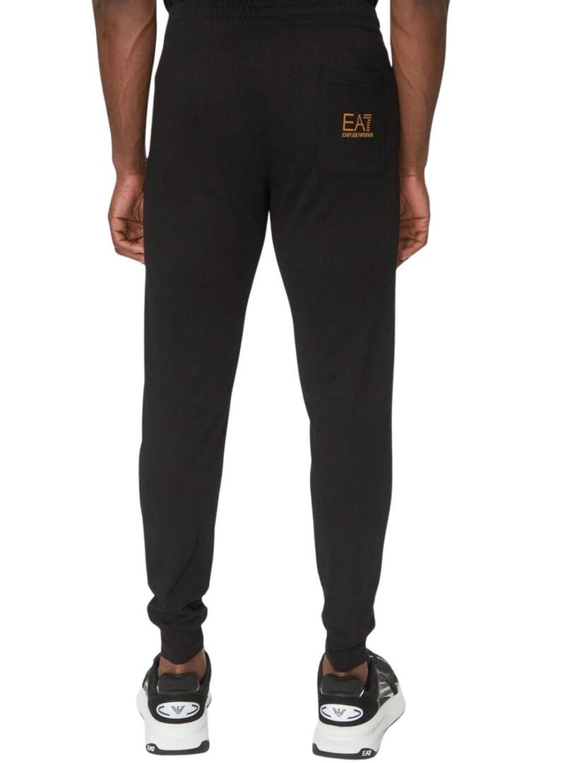 Pantaloni Emporio Armani EA7 nero e dorato per uomo