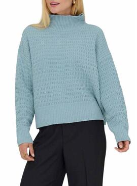 Maglia a collo alto blu Only Globe solo per donna