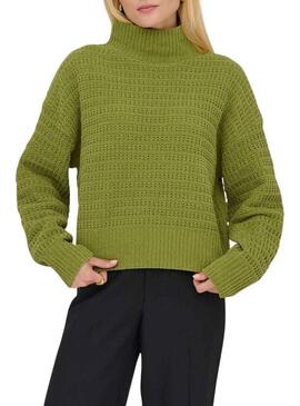 Maglione Only Globe a collo alto verde per donna