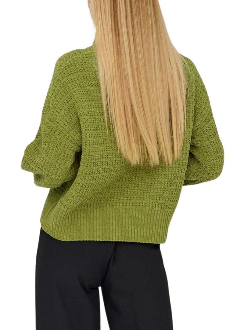 Maglione Only Globe a collo alto verde per donna