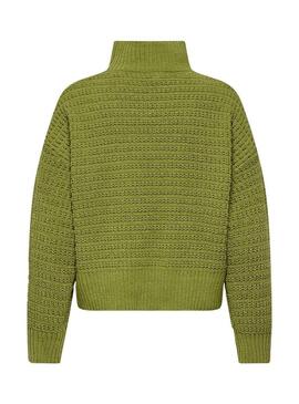 Maglione Only Globe a collo alto verde per donna